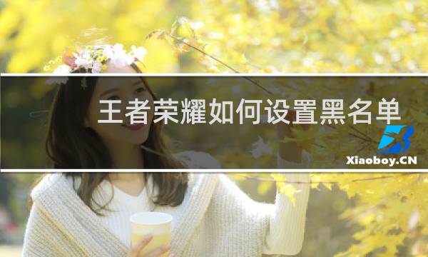 王者荣耀如何设置黑名单图片