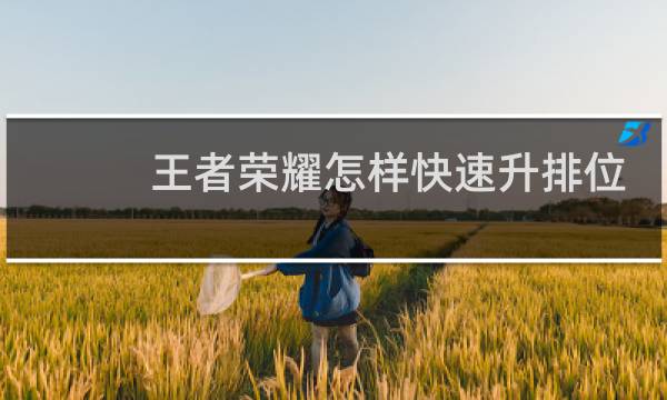 王者荣耀怎样快速升排位图片